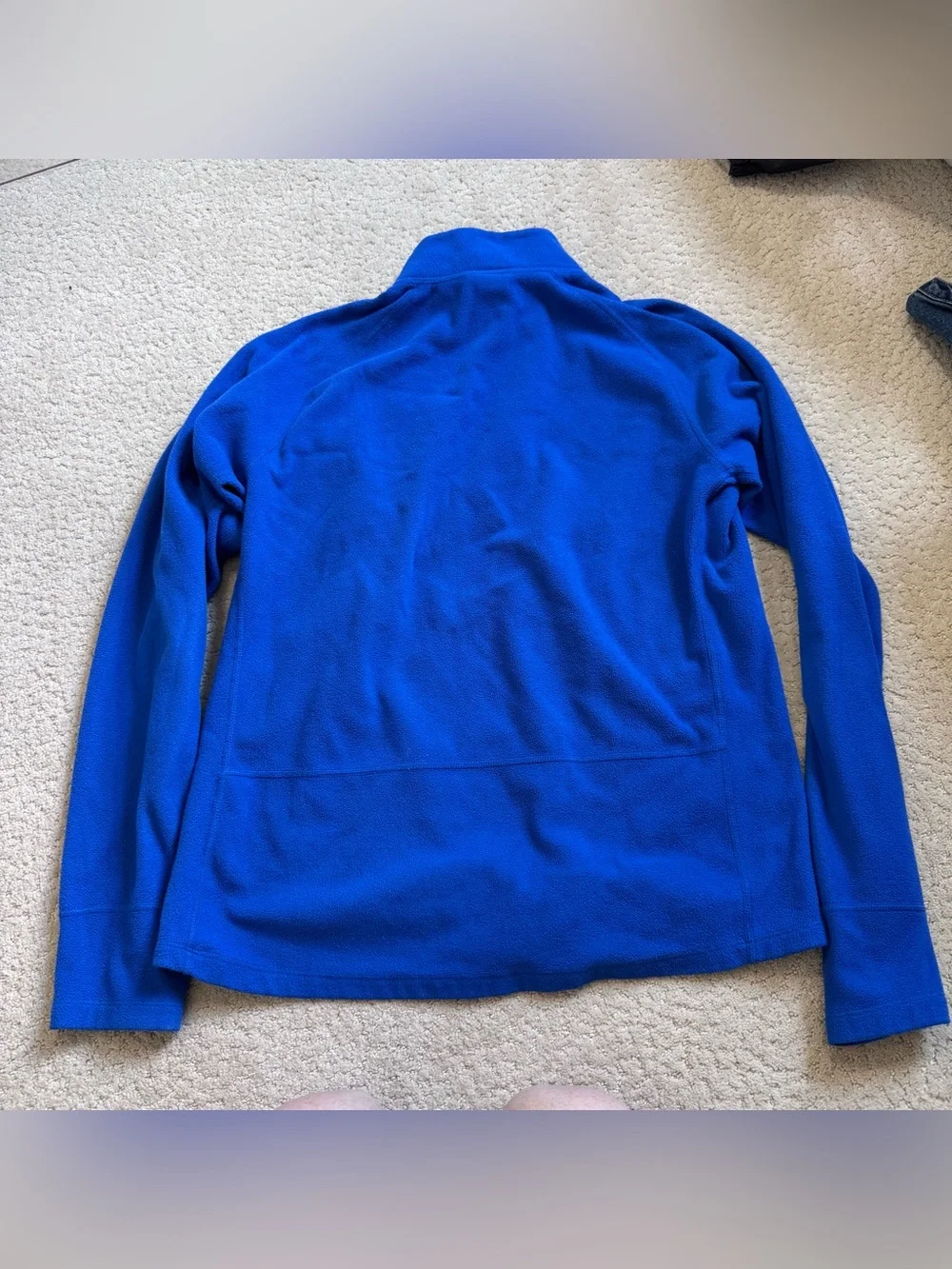 The North Face Men’s Fleece Quarter Zip Pullover Medium Blue Thumbholes Pocket
